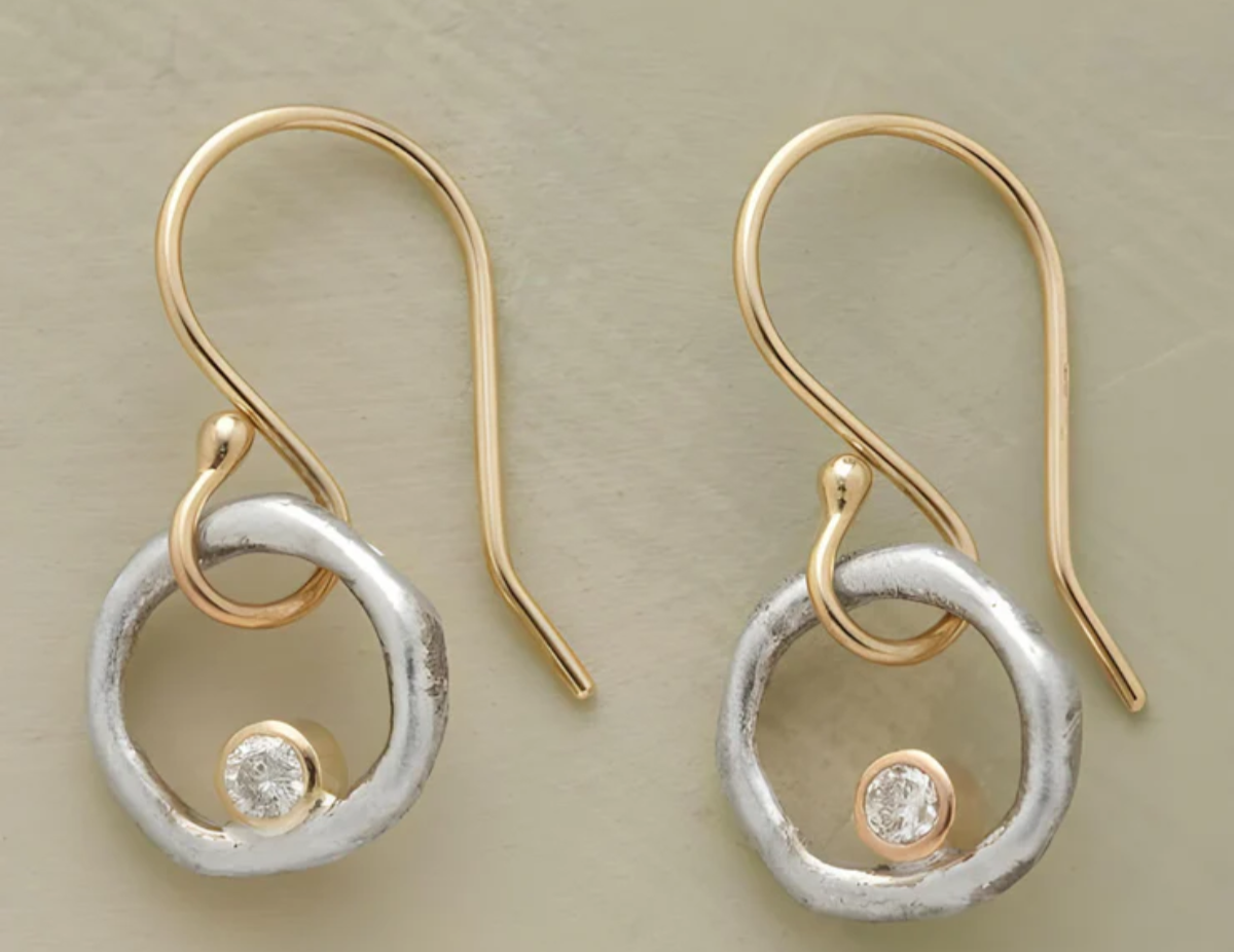 VINTAGE GOLD AND SILVER EARRINGS