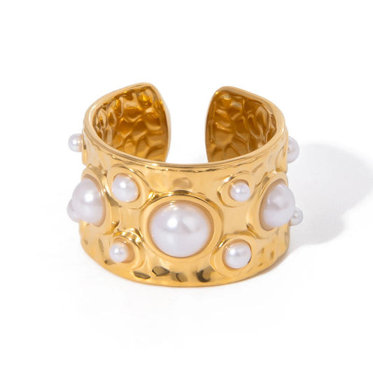 Textured Pearl Ring