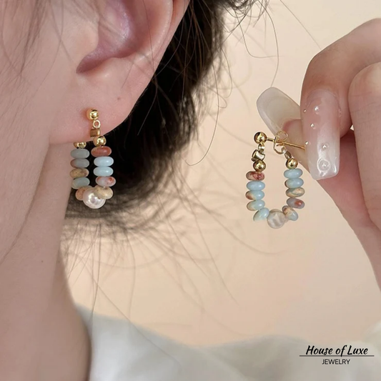 VINTAGE STONE PEARL EARRINGS