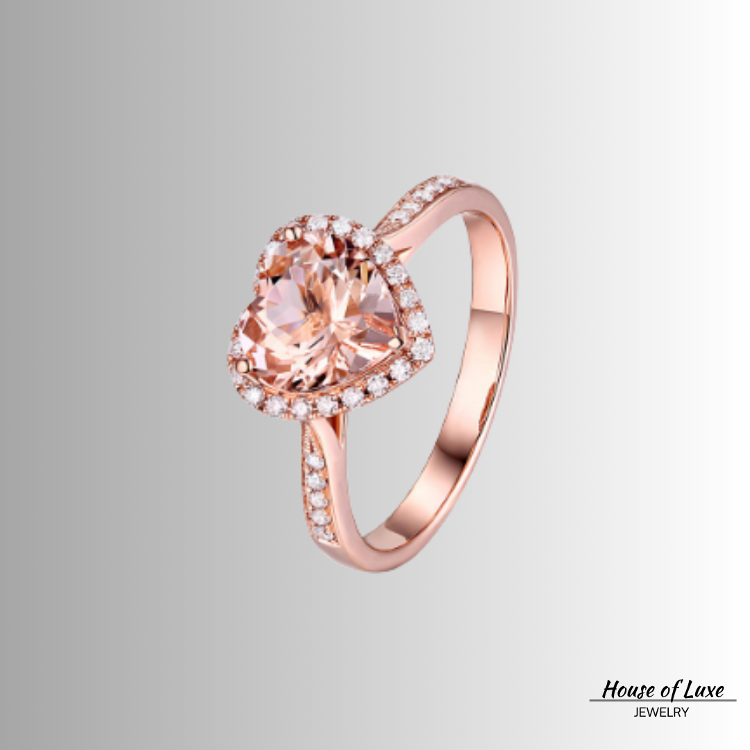 CRYSTAL HEART RING WITH ZIRCONIAS