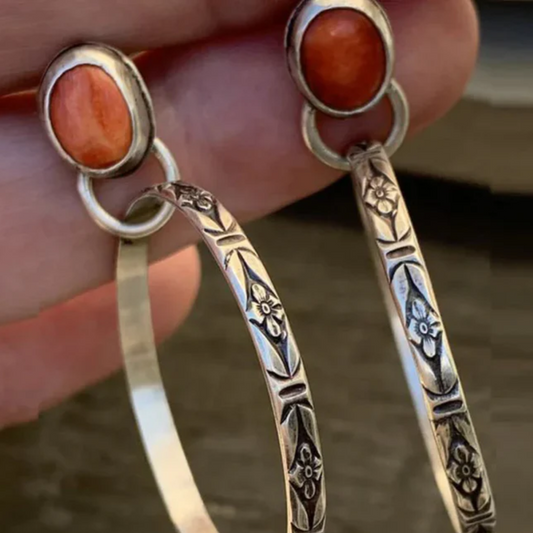 VINTAGE BOHO ONYX EARRINGS