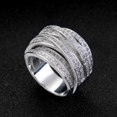 VINTAGE INLAID ZIRCONIA RETRO RING