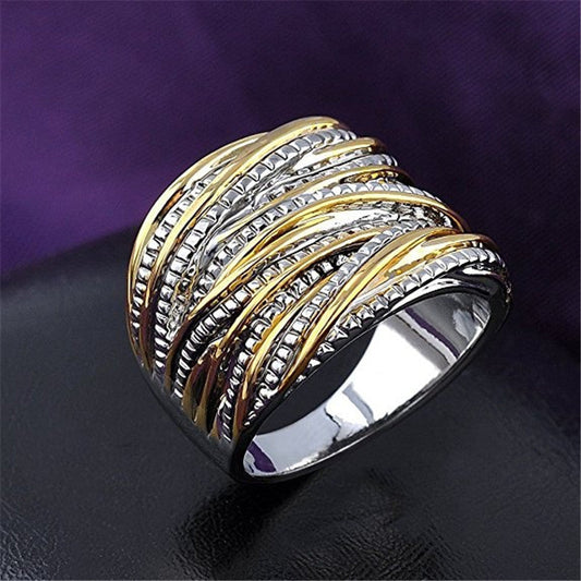 VINTAGE RETRO DOUBLE TONE RING