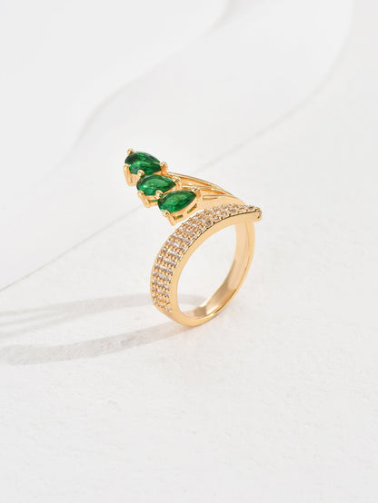 VINTAGE ZIRCON TEARDROP RING