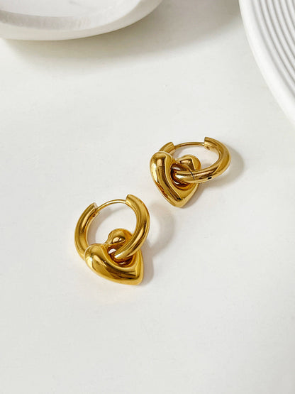 ELEGANT HEART CIRCLE EARRINGS