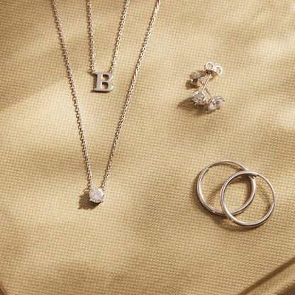 Cléa Moissanite Stone Necklace | White Gold